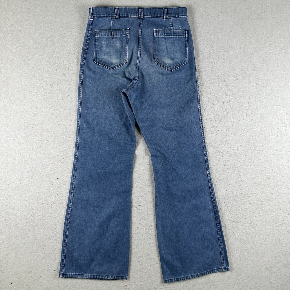 Vintage US Navy Trousers Mens 32x33 Flared Denim Type 1 Utility Pants Stencil - Picture 12 of 16